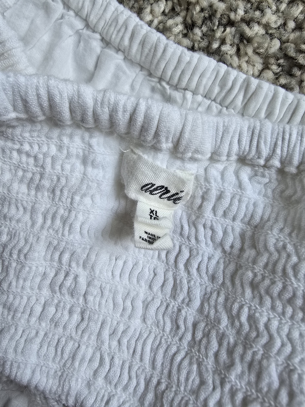 aerie White Crocheted Halter Mini Dress with Gauze Skirt - Picture 3 of 4